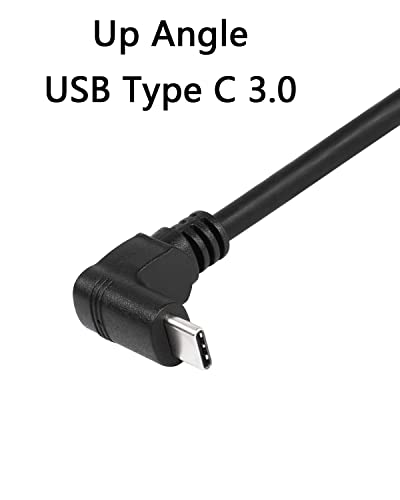Cerrxian 0.5 מ 'זווית USB C 3.0 זכר עד נקבה סומק סומק כבל רכב לרכב, סירה, אופנוע, לוח מחוונים משאית