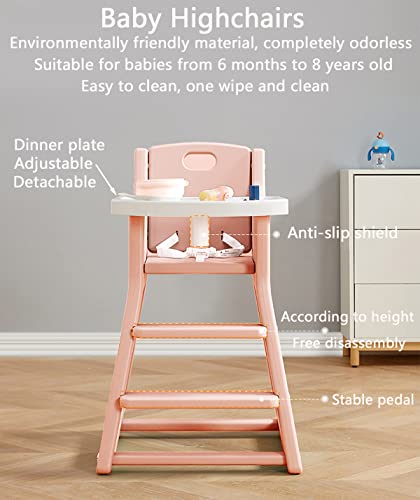 תינוק כיסא, ילדים של כיסא אוכל, בטוח ומוצק צורת מבנה עיצוב, עם טלסקופי הילוך מתכוונן האכלת מגש, יכול להיות ישירות