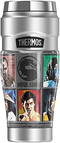 תרמוס Mortal Kombat Klassic פקיד בחר לוחם אל חלד נירוסטה מלך נירוסטה כוס, מבודד ואקום וקיר כפול, 16oz