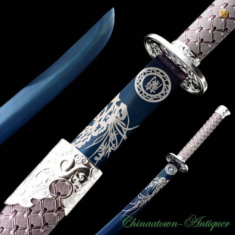 חרב GLW חרב סינית Zhandao אביב פלדה צלוי כחול טאנג מלא קרב מוכן 4697