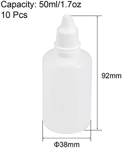 בקבוק טפטפת פלסטיק, 50 מיליליטר/1.7 עוז בקבוקי טיפת פה קטנים בקבוק טפטפת נוזלי סחיט ריק 10 יחידות