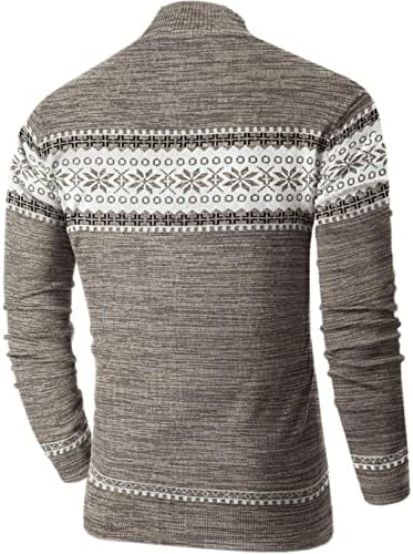 Nitagut Mens Slim Fit רבע רוכסן סוודר פולו Mock Mock Sweater Sweater שרוול ארוך ומושך צוואר גולף