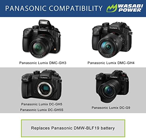 סוללת חשמל Wasabi עבור Panasonic DMW-BLF19 ו- Panasonic Lumix DMC-GH3, DMC-GH4, DC-GH5, DC-GH5S, DC-G9