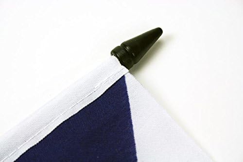 דגל AZ דגל פאלאו דגל שולחן 5 '' x 8 '' - דגל שולחן פלאואן 21 x 14 סמ - מקל פלסטיק שחור ובסיס