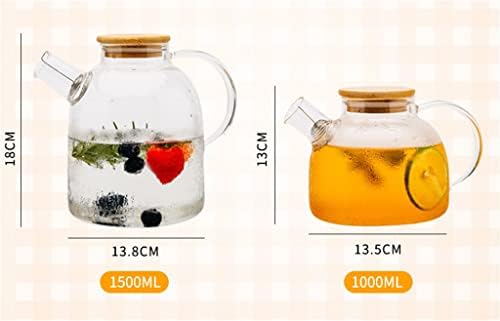Ldchnh 1L/1.5L גדול בשקוף בורוסיליקט זכוכית קומקום עמידה בחום עמיד בפני חום סיר תה ברור