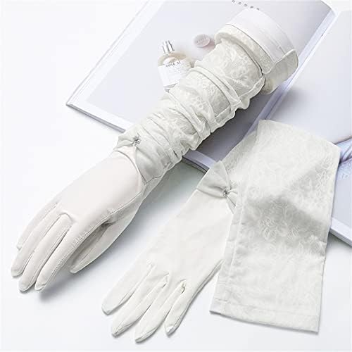 SXNBH כפפות משי של קרח קיץ רכיבה על נהיגה ארוכה של נשים שומר זרוע דקה שרוולים חמש אצבעות