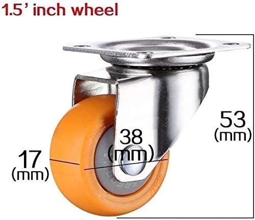 גלגלי גלגלים של Zyledw, 4pcsnitureers 1.5/2 אינץ '160 קג גלגלים שקטים עם בלם צלחת קבועה.