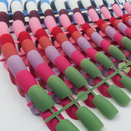 אהבהבית 240 מחשב מט כיכר לחץ על ציפורניים בינוני בצבע מזויף נייל טיפים מלאכותי ציפורן שווא צרפתית אקריליק