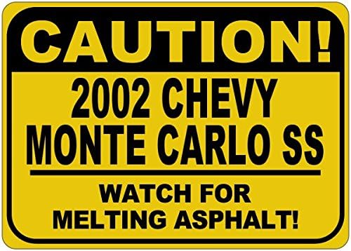 2002 02 שברולט מונטה קרלו SS זהירות להמיס שלט אספלט - 12X18 אינץ '