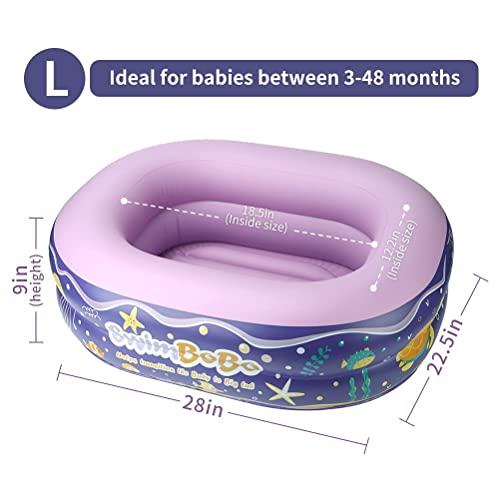Shxkuan צינורות אמבטיה מתנפחים לתינוקות אמבטיה ניידת פעוטות פעוטות 3-48 חודשים כיסא מקלחת לתינוק בריכת תינוקות נסיעות לתינוק