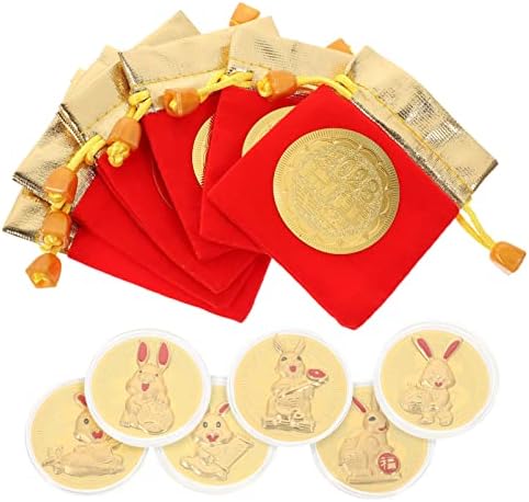 מטבע אוסף קצת מטבע שנה של ארנב הנצחה מטבעות 6 סטים מעטפות מזל כסף מעטפות הסיני פנג שואי מטבעות מזל מטבע עבור בריאות ועושר