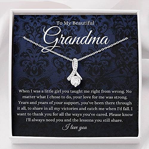 תכשיטי כרטיסי הודעה, שרשרת בעבודת יד- מתנה מותאמת אישית סרט פטיט, לסבתא היפה שלי, סבתא מתנה תכשיטים סבתא מתנה