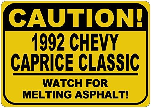 1992 92 Chevy Caprice זהירות קלאסית שלט אספלט