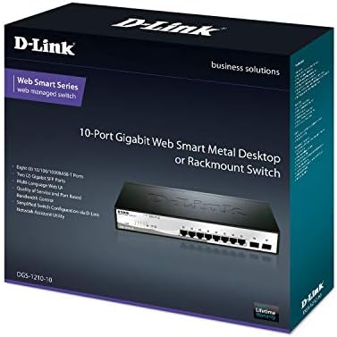 מתג Ethernet מהיר של D-Link, 8 10 יציאות Gigabit Web Smart Layer Layer 2 תכונות עם 2 יציאות SFP של Gigabit, שחור/אפור