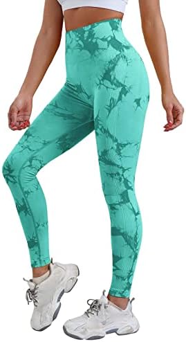 יוגה מכנסיים לנשים גבוהה מותן חותלות אימון ספורט ריצת ספורט מכנסיים נשים של עניבה צבוע כושר מכנסיים