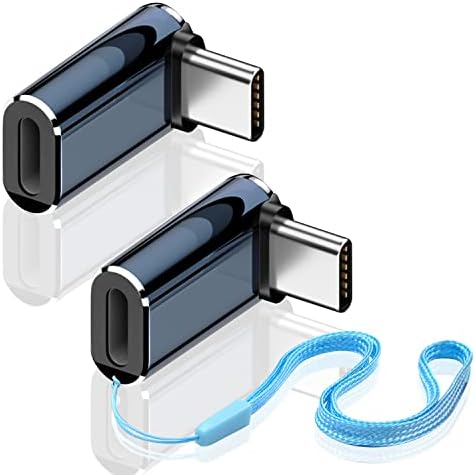 Duttek זווית ימנית USB C למתאם ברק 2 חבילה, 90 מעלות USB C זכר לברק מתאם נשי לטאבלטים, טלפונים ויציאות עם מכשירי USB C -