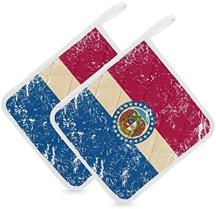 מחזיקי סיר דגל של מיזורי ממלכת מיזורי רפידות חמות עמידות בפני חום.
