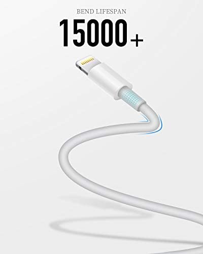 כבל מטען של Apple iPhone, 2 אורזים USB מקורי ל- Lightning Cable Apple MFI מוסמך 1ft, כבל טעינה מהיר לאייפון לאייפון 11/11pro/11max/x/xs/xr/xs