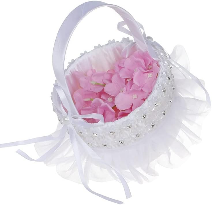 אירופאי ואמריקאי יצירתי חתונה פרח סלי, לבן תחרה כלה פרח ילדה פרח סלי, אספקת חתונה סיטונאי