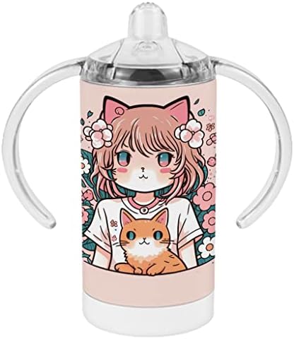 חתול מאהב קש כוס-אנימה סגנון תינוק קש כוס - חתול ילדה קש כוס