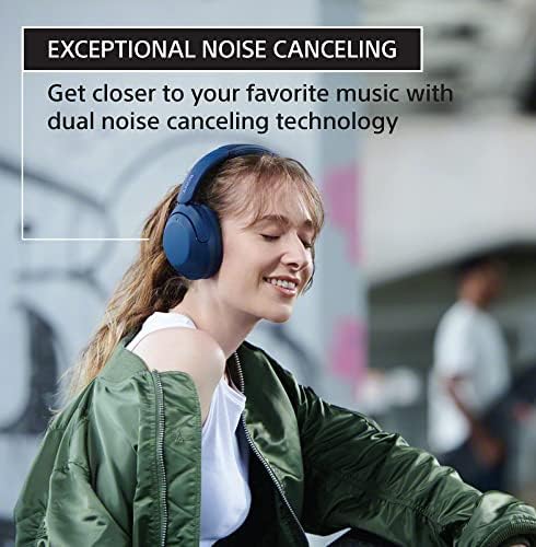 Sony WH-XB910N Extra Bass Bass מבטל אוזניות, Bluetooth אלחוטי מעל אוזניות האוזן עם מיקרופון ושליטה קולית