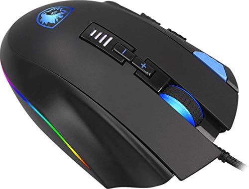עכוב עכבר משחקי גרזן: 12 כפתורים ניתנים לתכנות, תאורה אחורית של RGB, 6 רמות מתכווננות של 6 DPI, חיישן אופטי נוח אחיזה מחשב