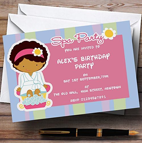 הזמנות למסיבת יום הולדת בהתאמה אישית של ספא כחול וורוד