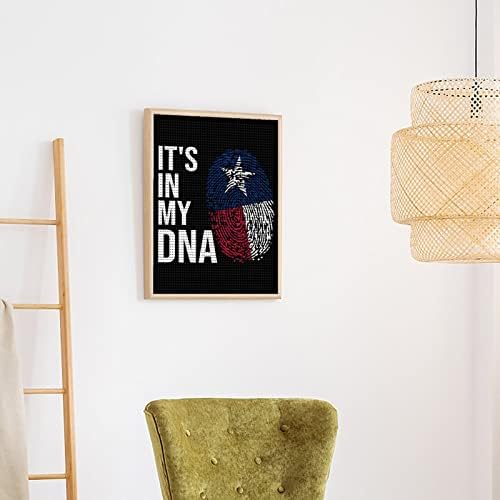 זה ב- DNA DNA שלי ערכות ציור יהלומים של דגל טקסס למבוגרים חוצה תפר DIY צבע תמונות אמנות מלאכה לעיצוב קיר במשרד הביתי