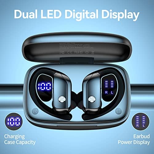 FK מסחר באוזניות אלחוטיות עבור F Tec Pro1 x אוזניות Bluetooth 48 שעות משחקות אוזניות ספורט עם ניצני LED תצוגות יתר עם