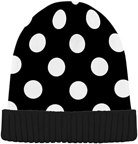 Naanle נשים כובע כפה נמתח כובעי חורף סרוגים חמים סרוגים חמים לבנים/שחורים נשים כפיות סקי גולגולת כובע