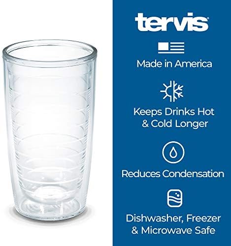 TERVIS תוצרת ארהב כפול חומה כפול חומה באוניברסיטת וילנובה כוס כוס כוס מבודדת שומר על שתייה קרה וחמה, 16oz, רוח