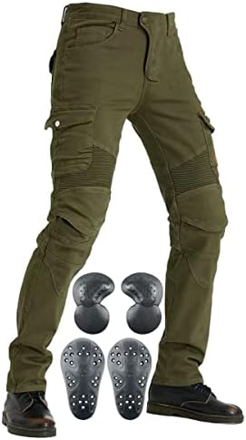 גברים של אופנוע רכיבה מכנסיים ג 'ינס ג' ינס להגן על רפידות ציוד עם הברך וירך שריון רפידות שלפוחיות6