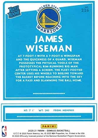 2020-21 כדורסל פאניני דונרוס 226 כרטיס טירון של ג'יימס ויסמן - טירון מדורג