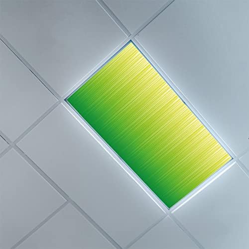כיסויי אור פלורסנט ללוחות מפזר אור תקרה-דפוס ירוק ליים-כיסויי אור פלורסנט למשרד בכיתה-2 רגל על 4 רגל תקרת טיפה