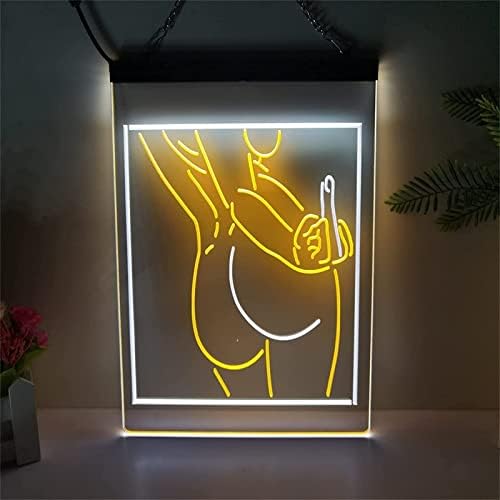 DVTEL נשים עירום תחתון ניאון שלט LED דוגמנות אור אותיות זוהרות שלט לוח אקרילי ניאון אור דקורטיבי, 30x40 סמ מסעדה ברון בר