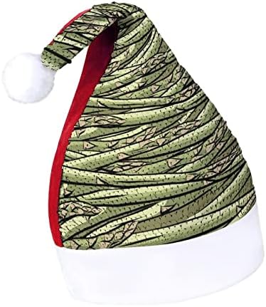 אספרגוס דפוס פאייטים חג המולד כובעי סנטה חג המולד כובע למבוגרים שמח חג המולד המפלגה תלבושות בני כובע