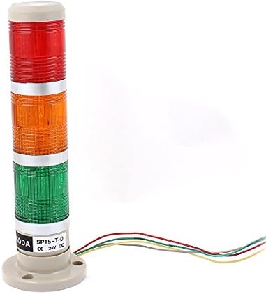 UXCELL® DC 24V 3 LED LED ירוק אדום מנורה אור תעשייתי מגדל מגדל
