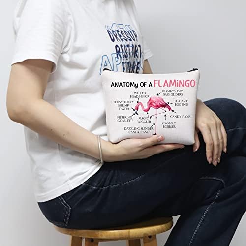 תיק קוסמטי של פלמינגו פלמינגו חובב מתנה אנטומיה של איפור פלמינגו רוכסן שקית שקית חובב בעלי חיים מתנה לנשים בנות