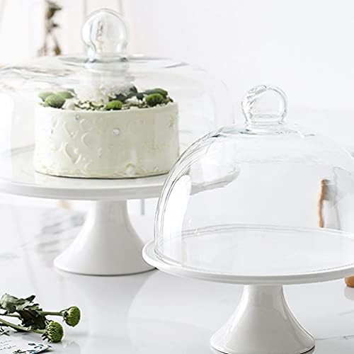 דוכן עוגת פורצלן עיצוב שולחן חתונה דויטול, 8. 8 אינץ עגול קינוח דוכן עוגת צלחת, לבן דוכן הקאפקייקס לחתונות,