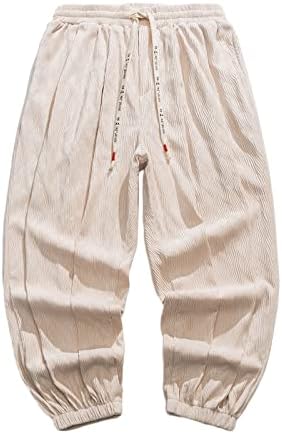 פס קטיפה סתיו זכר ומכנסיים רופפים בחורף כיס צבע מוצק מכנסי רגל רחבים