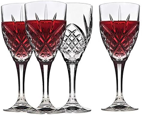 כוסות יין גודינגר, גביעי זכוכית נובעים-קריסטל דבלין, סט של 4, 10 אונקיות נוזליות