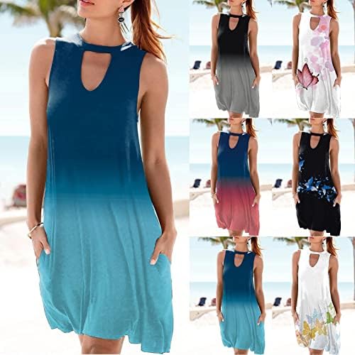 שמלות חולצה מזדמנות של קיץ לנשים אופנה כתף קרה ללא שרוולים ללא שרוולים כיסים של שמלת שמש שמלת שמש חוף כיסוי