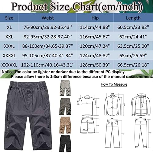 מכנסי עבודה לגברים כפתור מטען לגברים בצבע אחיד פלוס גודל מזדמן כל מכנסי מטען ארוגים אופנתיים עם 8