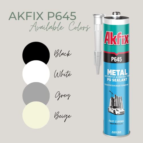 AKFIX P645 גג מתכת פוליאוריטן איטום- בניית תפר רכב לחותם לזכוכית, עץ, פלסטיק ואלומיניום, מילוי פער מתכת גמיש, מליטה