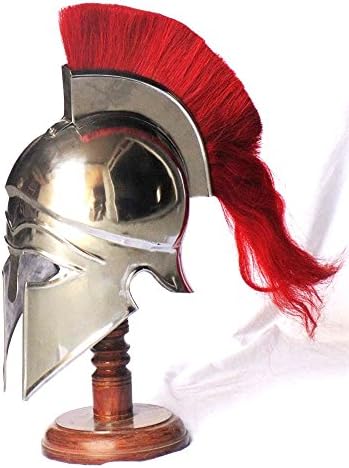 ימי הביניים יווני קורינתי שריון קסדה עם אדום פלומה אביר ספרטני קסדת העתק כפרי בציר בית תפאורה מתנות