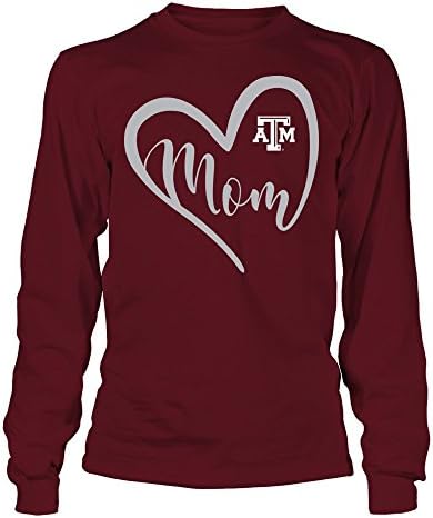 טביעת Fanprint Texas A&M Aggies חולצת טריקו - Heart Mom