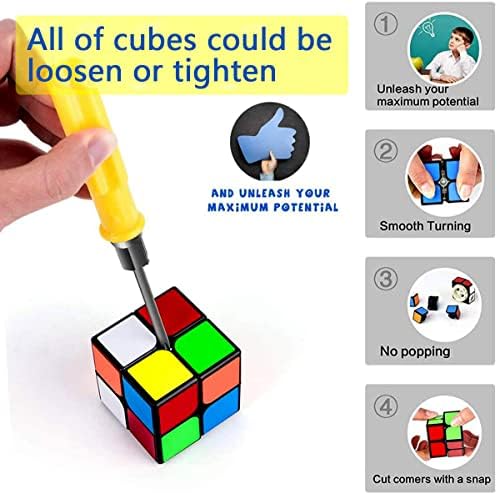 Vdealen 2x2 3x3 פירמידה Dodecahedron Skywb Seped Cube Set and 2x2x2 3x3x3 Pyramid Speed ​​Cube Bundle