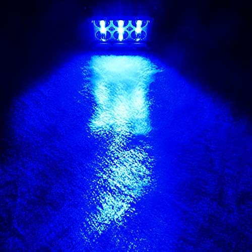 אורות נהיגה של LED כחול 18W 4 פוד בר אור לנקודה לטרקטור סירת טנדר מחוץ לטרקטור ציד ציד סיפון סיפון סיפון ציד ניווט תאורה