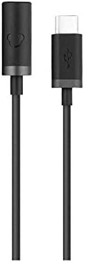 מוטורולה USB -C עד 3.5 ממ אוזניות אוזניות כבל מתאם שקע למוטו Z, Z כוח, Z כוח דרואיד, Z2 כוח - שחור