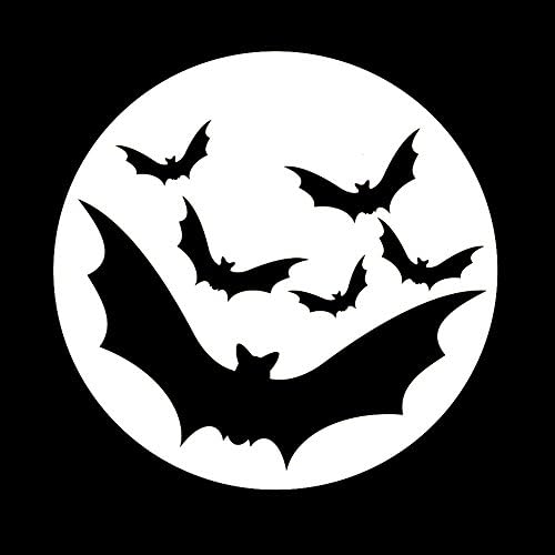 עטלפים שטסים בירח ליל כל הקדושים מפחיד 6 מדבקות מכוניות ויניל